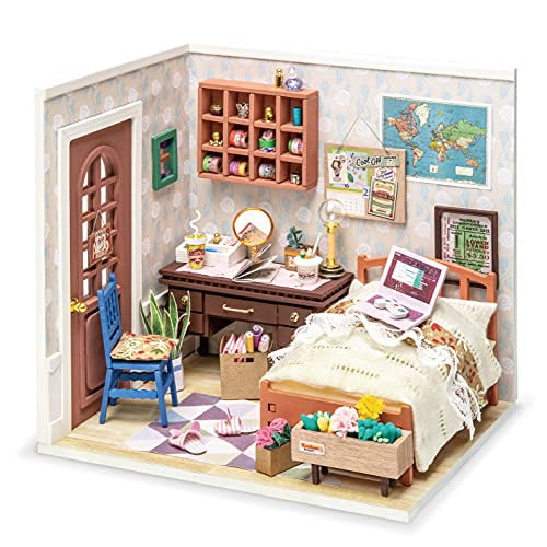 Rolife Wooden Dollhouse with Miniature Furniture LED DIY Model Set Toy Gift Girl